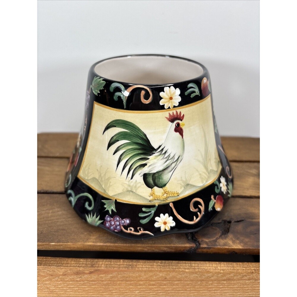 Home Interiors Candle Shade Topper Chicken Rooster Ceramic GUC